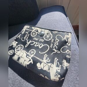 Coach Black and Cream Toiletry Bag